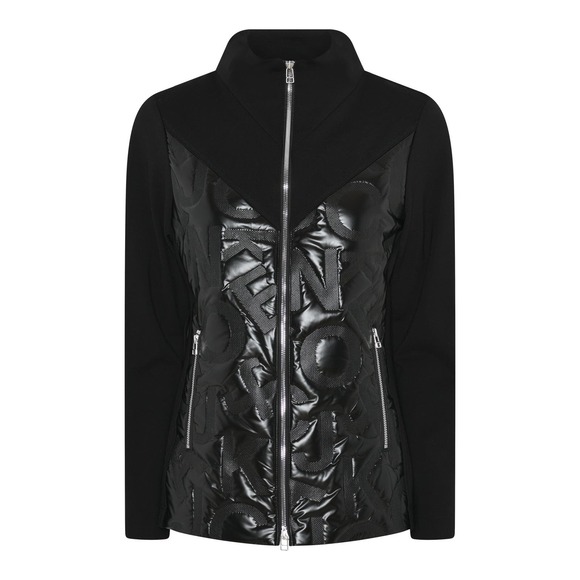 Women's Black Athleisure Jacket Size 16 Trendy Moto Comfy Full Zipper I'CONA NWT - Picture 1 of 2